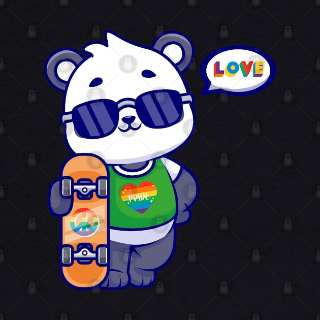 Spread Love and Pride with our Adorable Panda Skateboard Design! by PositiveMindTee